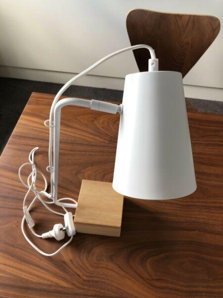 Freedom White/Wood Desk Lamp in Almost New Condition!