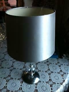 1 Silver Steel & Glass-Table Desk Lamp - Silver Shade