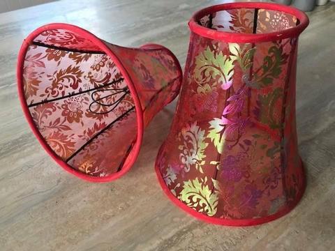 Lampshades - forty(40) beautiful red & gold lampshades