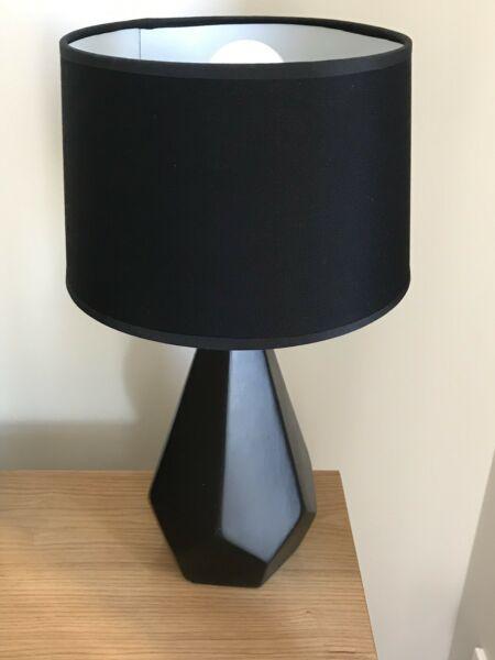Two brand new black table lamps