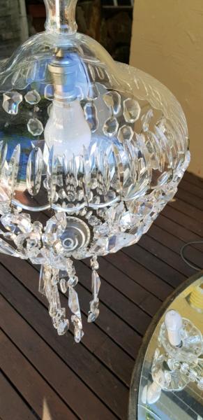 Pretty antique/ vintage crystal chandelier light fittings