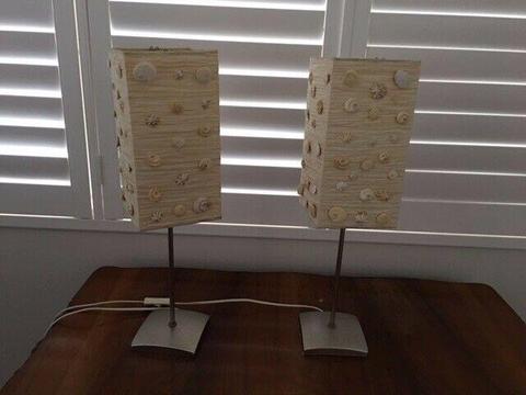 PAIR OF BED SIDE TABLE LAMPS (NEW LIGHT BULB INCLUDED)