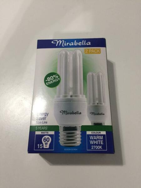 Mirabella Lighting Bulb E27 15W - 2 Pack (Warm White) $5 (New)