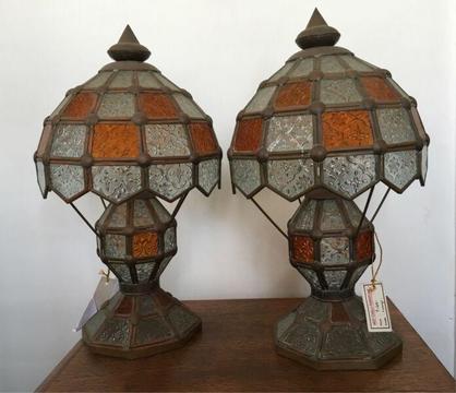 Coloured glass lamps