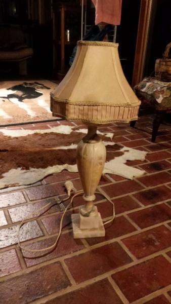 Tall shapely antique Alabaster lamp