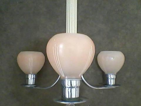 art deco pendant light fitting x2 circa 1950