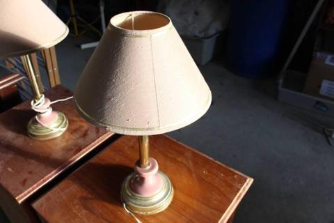 Vintage blush lamps set of 2