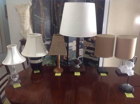 Assorted table lamps