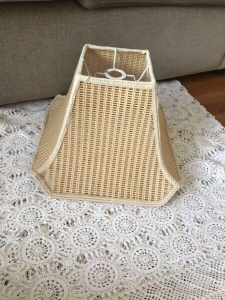 Vintage Boho Cane rattan lamp shade whicker 70's