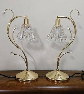 2 x Asfour 24 Carat Gold Plated, Egyptian Crystal Lamps!