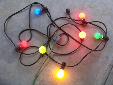 Vintage outdoor colored lights New Years Weddings Parties etc
