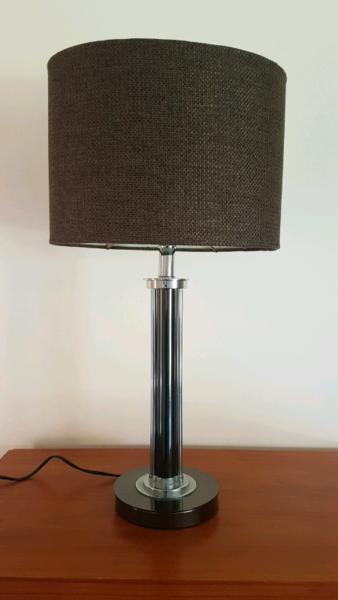 Table lamp, chrome with bronze tones