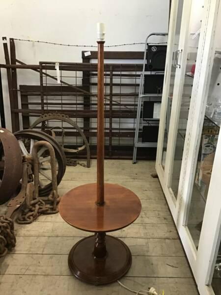 Vintage Retro Wooden Standard Floor Lamp Table No shade