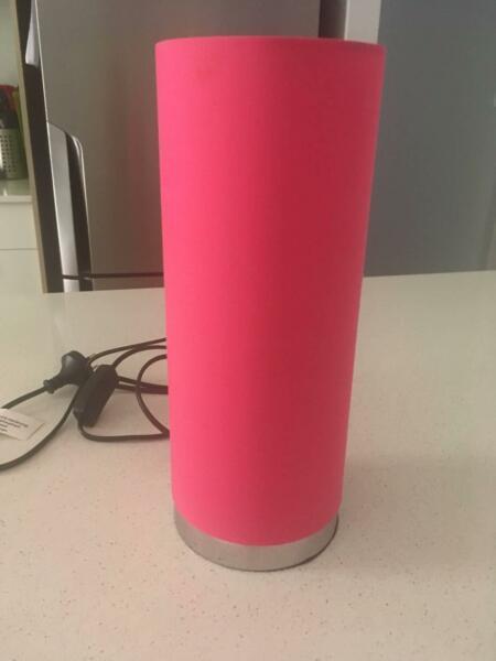 Hot pink cylindrical lamp