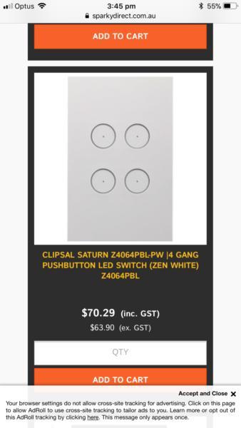 Clipsal zen series switches