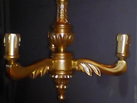 Chandellier 3 arm,vintage,chandelier,wooden,gold,french,60cm