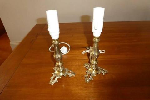 2 Brass bedside / table lamps