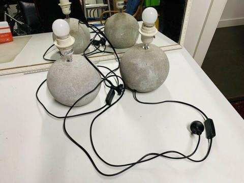 Concrete lamp lights bedside working order x2 twin