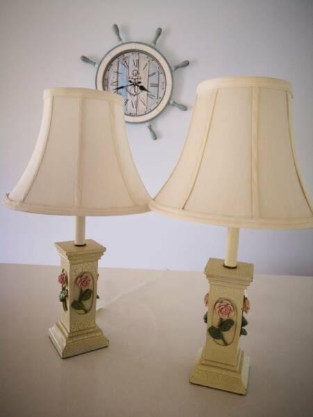 Bedside Rose Lamps in good condition