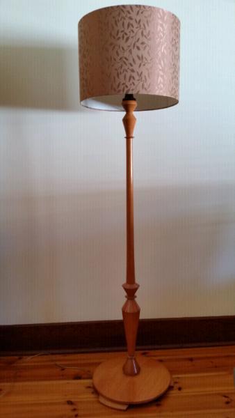 Stylish mid century modern timber floor lamp