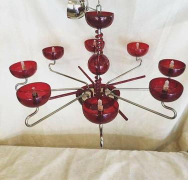 Ruby Red glass murano chandelier