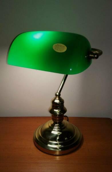 Vintage Green Bankers Lamp