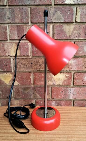Vintage Mid Century Red Table Lamp