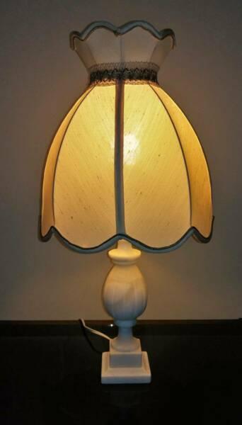 Vintage White Alabaster Table Lamp