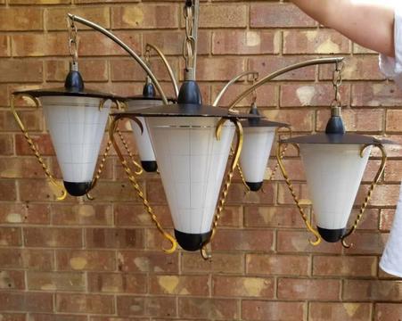 Vintage Atomic Age Lantern Ceiling Light Fitting