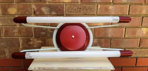 Vintage Retro Red Twin Fluorescent Globe Pendant Light