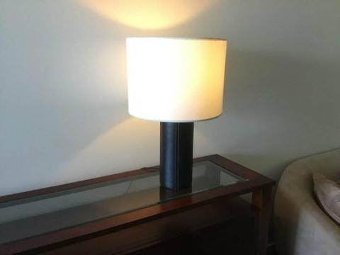 LARGE LAMP SHADE Linen Fabric Round Drum 41x41x30cm, WHITE