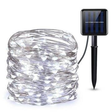 100 LED 12m Solar Powered Copper Wire String Light - NEW