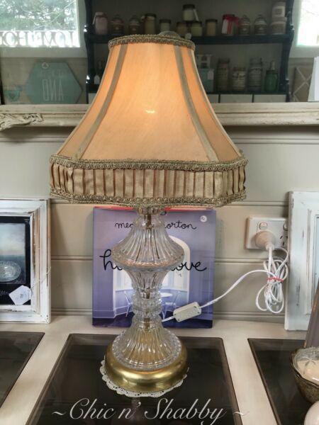 Vintage Crystal Glass Table Lamp
