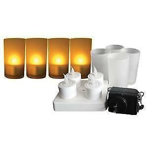 CR02CD x 4 LED Rechargeable Flicker Table Candle Set