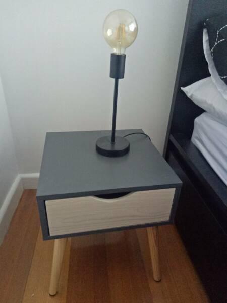 2x Bedside Lamps including Vintage style globes