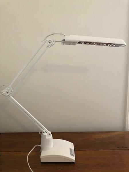 Assymetria White Desk Lamps x 2