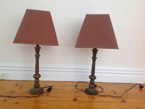 Pair of table, bedside lamps