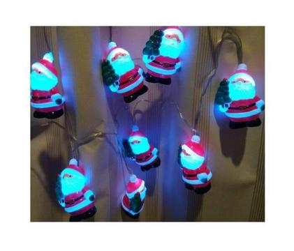 4 lots x 8 Santas String Light Built-in 7 Colours Changing LED