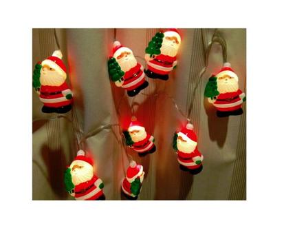 2 lots x 8 Santas String Light Built-in 7 Colours Changing LED US