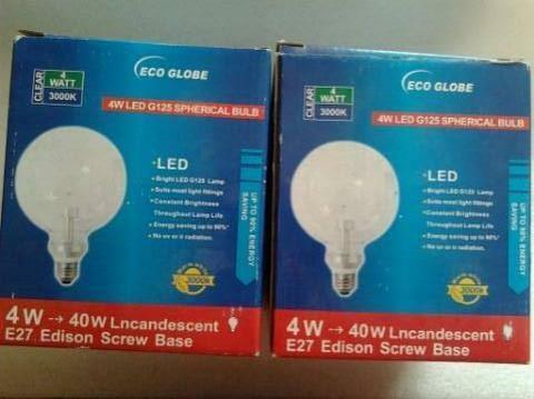 Lamp 4W LED G125 Spherica Warm White Edison Bulb Type. Available