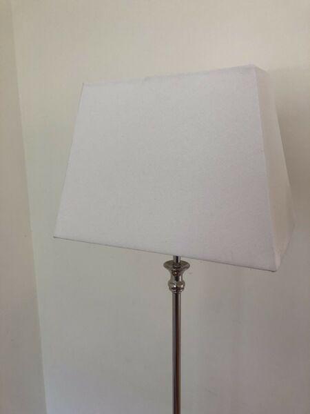 Beacon Lighting Windsor Floor Lamp in Chrome with White shades