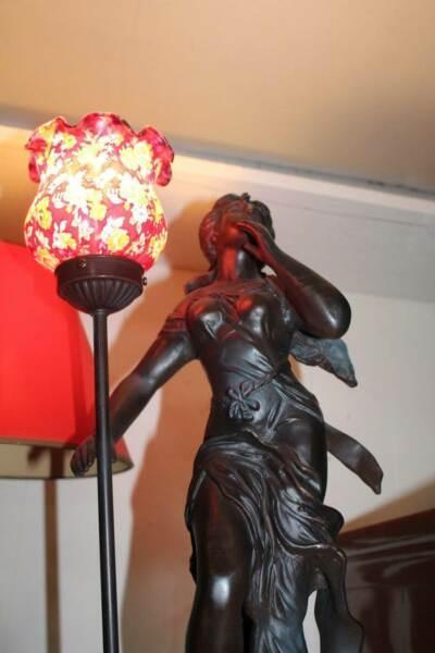 An Art Nouveau Style Figural Lady Lamp - Gorgeous!
