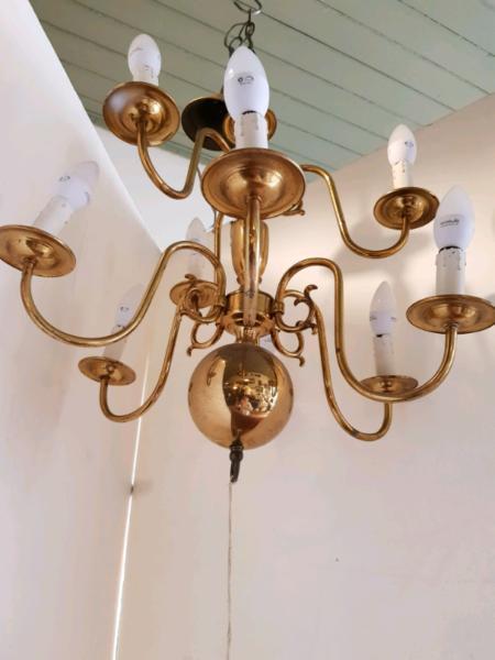 Suspended Pendant Light Fitting Flemish Brass