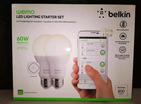BELKIN WEMO LED LIGHTING STARTER KIT SCREW BULBS WIFI 3G 4G LTE F