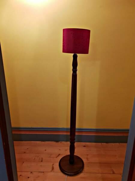 Floor Lamp with Red Shade