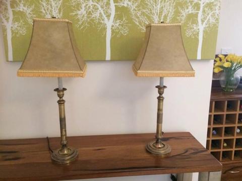 PAIR OF BRASS LAMPS $430
