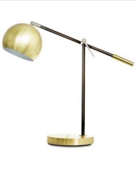 Brass cantilever table lamp. 55cm high. 2 avail. Unused in box
