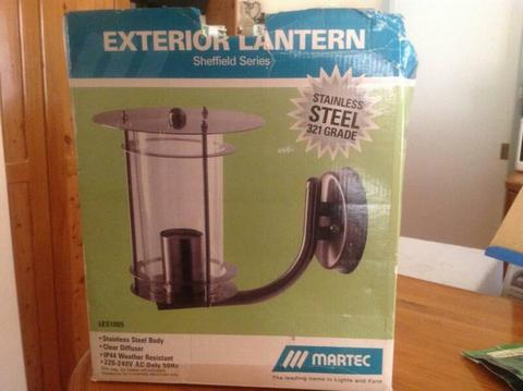 Martec Exterior Lantern stainless steel. Water resistant New