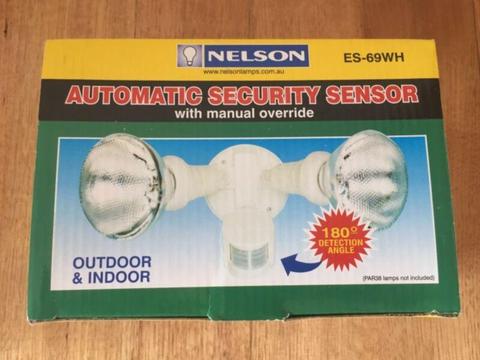 2X Brand NEW Nelson Automatic Sensor Lights White includes Globes