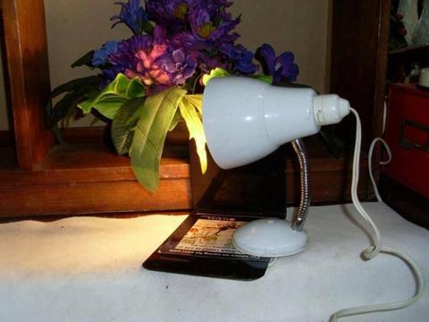 #3- vintage /Retro Bed head /desk lamp white metal
